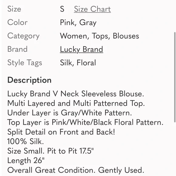 Lucky Brand Womens Floral Paisley Layered Split Front Tank Top Coral Cream Small - Picture 16 of 16